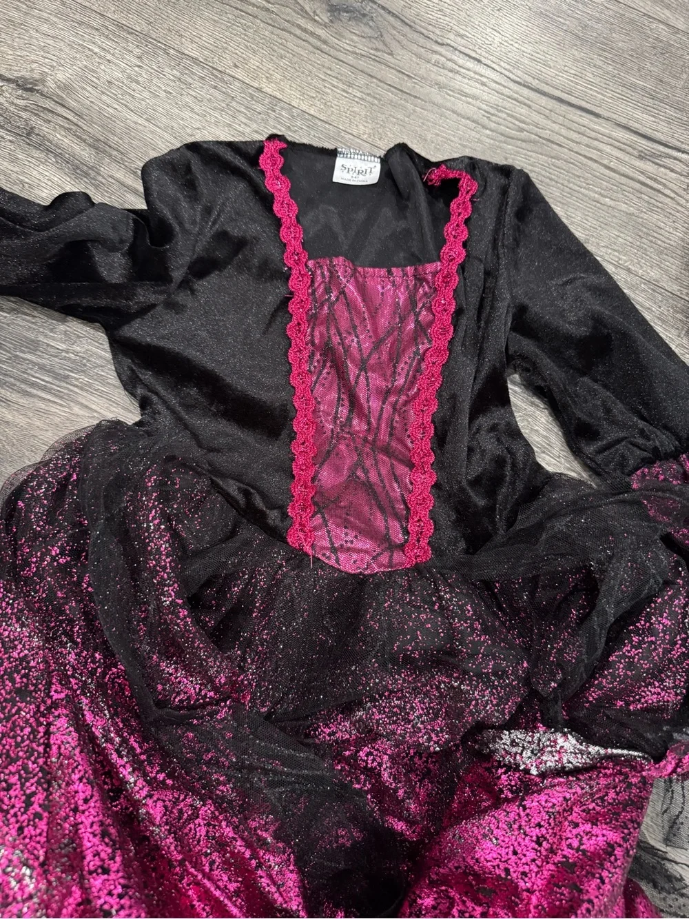 Witch Costume Dress and Hat - Pink and Black